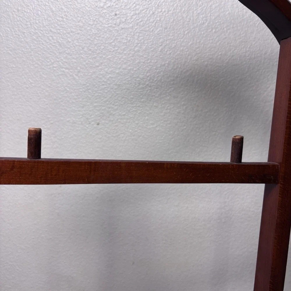 Wooden Gentlemans Valet Stand Clothes Butler Suit Hanger Rack VTG Made In Italy